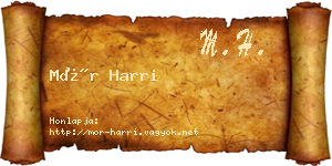 Mór Harri névjegykártya